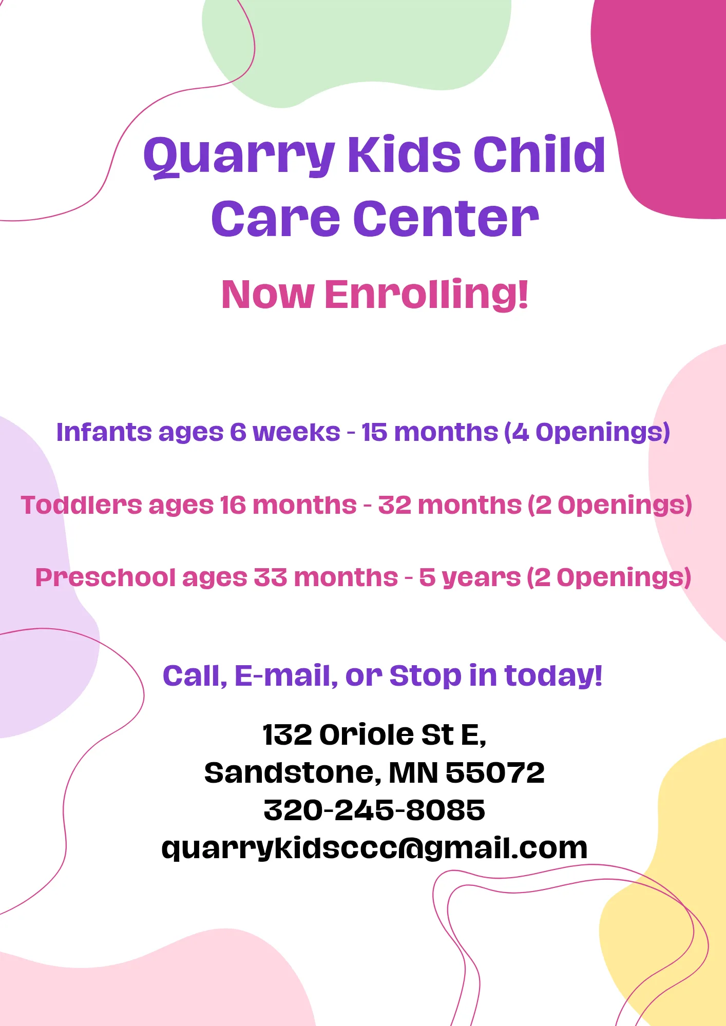 Quarry Kids Enrolling 2025 Quarry Kids Now Enrolling