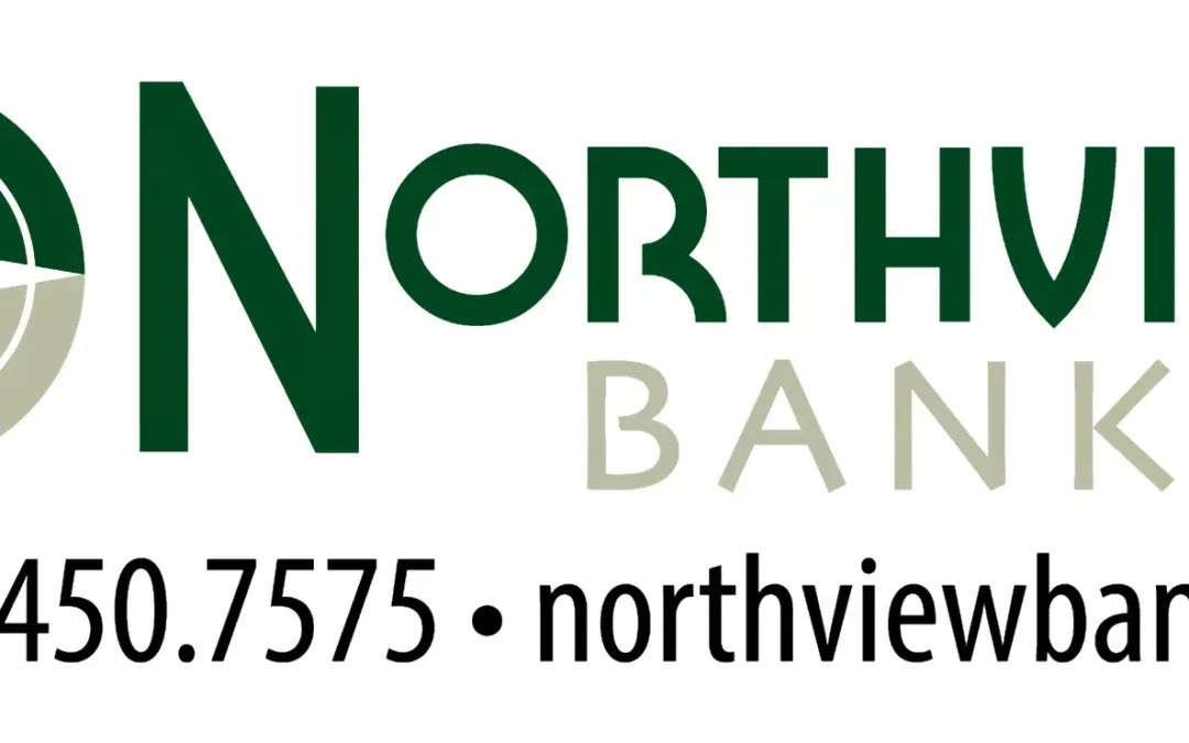 Northview Bank logo with green compass star, Member FDIC badge, and contact information